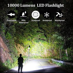 img 3 attached to 💡 Powerful Rechargeable LED Flashlights - High Lumens, 10000 Lumens Super Brightness, 5 Lighting Modes, Waterproof IPX5 - Ideal for Camping & Emergencies