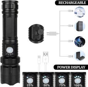 img 1 attached to 💡 Powerful Rechargeable LED Flashlights - High Lumens, 10000 Lumens Super Brightness, 5 Lighting Modes, Waterproof IPX5 - Ideal for Camping & Emergencies