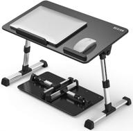 🖥️ black besign adjustable laptop table: portable standing bed desk, foldable sofa breakfast tray, notebook computer stand for reading and writing логотип