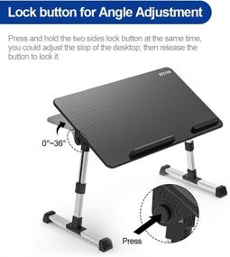 img 1 attached to 🖥️ Black Besign Adjustable Laptop Table: Portable Standing Bed Desk, Foldable Sofa Breakfast Tray, Notebook Computer Stand for Reading and Writing