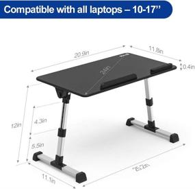 img 2 attached to 🖥️ Black Besign Adjustable Laptop Table: Portable Standing Bed Desk, Foldable Sofa Breakfast Tray, Notebook Computer Stand for Reading and Writing