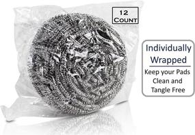 img 3 attached to 🧽 brheez Stainless Steel Scouring Pads [30 Gram] - Heavy Duty Industrial & Commercial Scrubbing Sponges - Medium [Pack of 12] Individually Wrapped