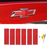 lanzmyan bowtie logo wrap stickers: 6pcs red carbon fiber emblem overlay diy decals for chevy - cut-your-own for a unique look logo