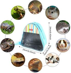 img 3 attached to 🐹 VLIKE Small Animal Outdoor Travel Bag - Hamster Guinea Pig Carrier Accessories for Hedgehog, Squirrel, Chinchilla, Sugar Glider - Portable Breathable Outgoing Bag with Zipper