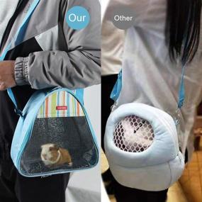 img 1 attached to 🐹 VLIKE Small Animal Outdoor Travel Bag - Hamster Guinea Pig Carrier Accessories for Hedgehog, Squirrel, Chinchilla, Sugar Glider - Portable Breathable Outgoing Bag with Zipper