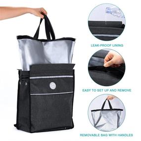 img 3 attached to 🚗 Multifunctional Car Storage Bag with Detachable Waterproof Inner Tank - ZeChok, Foldable & Leak-proof, Perfect for Auto Organization & Boot Maintenance, Suitable for All Car Models - Canvas, Black