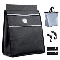 🚗 multifunctional car storage bag with detachable waterproof inner tank - zechok, foldable & leak-proof, perfect for auto organization & boot maintenance, suitable for all car models - canvas, black logo