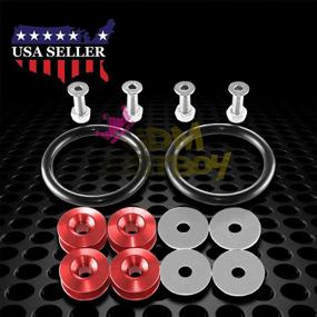 img 4 attached to 🚗 Enhance Your Car's Style and Functionality with JDMBESTBOY Red Quick Release Fasteners for Bumpers, Trunk, Fender, and Hatch Lids