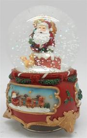 img 2 attached to 🎅 SEO-Optimized Lightahead Santa Musical Water PolyResin 80MM Snow Globe with Rotating Table Top Decoration for Christmas - Plays Tune (Santa)