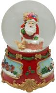 🎅 seo-optimized lightahead santa musical water polyresin 80mm snow globe with rotating table top decoration for christmas - plays tune (santa) logo