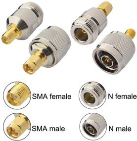 img 1 attached to 🔌 Набор переходников SMA-N - 4 типа, 2 комплекта, RF-коннекторы - N разъемы мужской/женский на SMA разъемы женский/мужской - набор из 8 штук