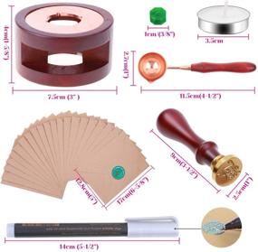 img 1 attached to 💌 Complete 785pcs Sealing Wax Kit - Includes Wax Seal Beads, Stamp, Warmer, Spoon, Envelopes, and Tealight Candles for Letter Sealing