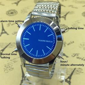 img 3 attached to Enhance Your Timekeeping with the English Talking Watch: Alarm Function, Blue Dial & Expansion Band