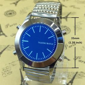 img 2 attached to Enhance Your Timekeeping with the English Talking Watch: Alarm Function, Blue Dial & Expansion Band