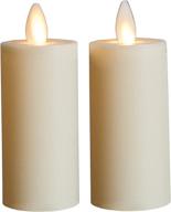 🕯️ mystique flameless candle, ivory 3-inch votives, set of 2, plastic candle featuring realistic flickering wick, battery-operated, by boston warehouse логотип