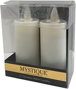 img 1 attached to 🕯️ Mystique Flameless Candle, Ivory 3-Inch Votives, Set of 2, Plastic Candle Featuring Realistic Flickering Wick, Battery-Operated, By Boston Warehouse