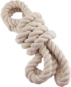 img 3 attached to Faxco 10ft Natural Twisted Cotton Rope: Strong Triple-Strand Rope for Sports, Crafts, and Tug of War Activities