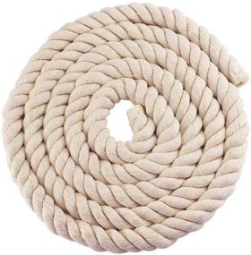 img 2 attached to Faxco 10ft Natural Twisted Cotton Rope: Strong Triple-Strand Rope for Sports, Crafts, and Tug of War Activities