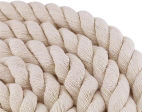 img 1 attached to Faxco 10ft Natural Twisted Cotton Rope: Strong Triple-Strand Rope for Sports, Crafts, and Tug of War Activities