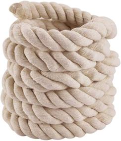 img 4 attached to Faxco 10ft Natural Twisted Cotton Rope: Strong Triple-Strand Rope for Sports, Crafts, and Tug of War Activities