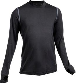 img 2 attached to Terramar Thermolator Climasense 4-Way Stretch Brushed Crew Hoodie, Black, Size Medium (10-12)