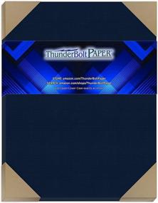 img 4 attached to 🔵 Premium 100 Dark Blue Linen Cardstock: 8.5x11 Inches, 80# Cover Weight - Fine Linen Texture, Deep Dye Quality - Ideal for Letter, Flyers