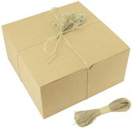 🎁 набор из 15 коричневых подарочных коробок foonea из крафт-бумаги - 8x8x4 дюйма с 66 футов джутовой веревки | идеально подходит для предложения дружбы невестам, кексов, самодельных поделок и многого другого логотип