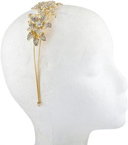 img 1 attached to 💎 Lux Accessories Silver Crystal Rhinestone Floral Flower 2 Row Headband with Coiled Band