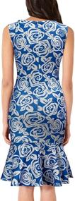 img 1 attached to 🌸 FORTRIC Women's Sleeveless Floral Fishtail Dress for Summer Work, Party & Casual Events