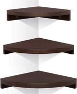 oropy 3 tier radial corner shelves for wall: solid wood floating storage shelves logo