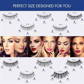 img 1 attached to 👁️ HSBCC 10 Pairs 3D 6D Magnetic Eyelashes Kit with Double Magnetic Eyeliner - Reusable False Lashes for a Natural Look