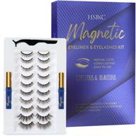 👁️ hsbcc 10 pairs 3d 6d magnetic eyelashes kit with double magnetic eyeliner - reusable false lashes for a natural look logo