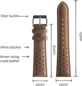 img 1 attached to Armogan Genuine Suede Perforated Leather Men's Watches in Watch Bands