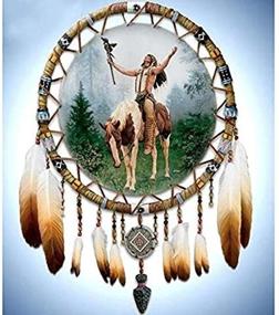 img 4 attached to 🐎 YUMEART Собственное творчество: Вышивка бриллиантами в стиле Native American Horses Feather Cross Stitch Mosaic 5D Diamond Painting - Полный квадратный дриллинг для потрясающего декора дома