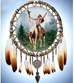 img 3 attached to 🐎 YUMEART Собственное творчество: Вышивка бриллиантами в стиле Native American Horses Feather Cross Stitch Mosaic 5D Diamond Painting - Полный квадратный дриллинг для потрясающего декора дома