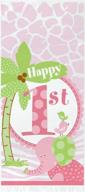 🎉 pink safari first birthday cellophane bags: 20ct delight for your little one's special day! logo