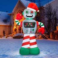 🎄 holidayana 6 ft christmas inflatable robot yard decoration - 6 ft tall lawn ornament with bright internal lights, built-in fan, stakes, and ropes included logo