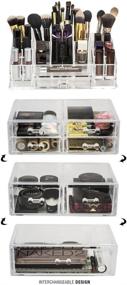 img 1 attached to Sorbus Clear Acrylic Cosmetic and Jewelry Storage Case Display Sets: Create Your Custom Makeup Counter with Interlocking Drawers, Stackable and Interchangeable Design