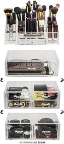 img 2 attached to Sorbus Clear Acrylic Cosmetic and Jewelry Storage Case Display Sets: Create Your Custom Makeup Counter with Interlocking Drawers, Stackable and Interchangeable Design