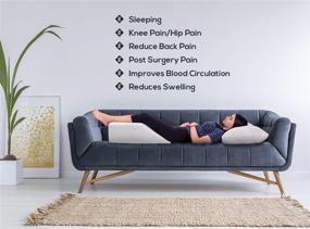 img 2 attached to 🦵 Memory Foam Leg Elevation Pillow - Reduce Swelling and Plantar Fasciitis - Sleep, Read and Relax with Elevated Leg Rest - Postpartum Comfort - Breathable, Washable Cover - 8in