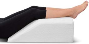 img 4 attached to 🦵 Memory Foam Leg Elevation Pillow - Reduce Swelling and Plantar Fasciitis - Sleep, Read and Relax with Elevated Leg Rest - Postpartum Comfort - Breathable, Washable Cover - 8in