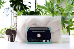 img 2 attached to 🧶 Wool Roving 6-Pack Kit: Extra Fine Soft Top Merino Wool in Natural White (150g-5.30 oz), Ideal for Needle Felting, Spinning Yarn, and Weaving Fiber, includes Storage Container