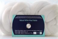 🧶 wool roving 6-pack kit: extra fine soft top merino wool in natural white (150g-5.30 oz), ideal for needle felting, spinning yarn, and weaving fiber, includes storage container logo
