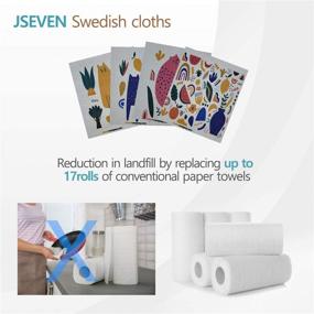 img 3 attached to 🐱 4 x [Jseven] Swedish Dishcloths - Reusable Paper Towel and Sponge Replacement for Kitchen - Highly Absorbent Cellulose Sponge Cloth - Eco-Friendly - Cute Cats [Gray]