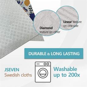 img 1 attached to 🐱 4 x [Jseven] Swedish Dishcloths - Reusable Paper Towel and Sponge Replacement for Kitchen - Highly Absorbent Cellulose Sponge Cloth - Eco-Friendly - Cute Cats [Gray]