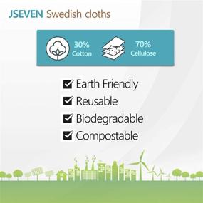 img 2 attached to 🐱 4 x [Jseven] Swedish Dishcloths - Reusable Paper Towel and Sponge Replacement for Kitchen - Highly Absorbent Cellulose Sponge Cloth - Eco-Friendly - Cute Cats [Gray]