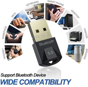 img 1 attached to 🔐 Encrypted Wireless Transmission USB Bluetooth Adapter 5.0, Ideal for Laptops, Desktops, Mice, Keyboards, Headsets, Speakers, and Printers