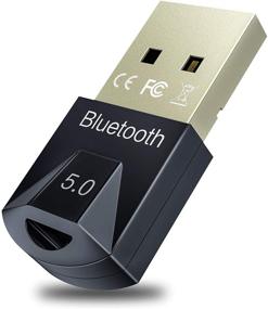 img 4 attached to 🔐 Encrypted Wireless Transmission USB Bluetooth Adapter 5.0, Ideal for Laptops, Desktops, Mice, Keyboards, Headsets, Speakers, and Printers