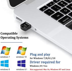 img 2 attached to 🔐 Encrypted Wireless Transmission USB Bluetooth Adapter 5.0, Ideal for Laptops, Desktops, Mice, Keyboards, Headsets, Speakers, and Printers