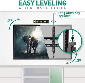 img 1 attached to 🖥️ Universal Low Profile Tilting TV Wall Mount Bracket for 42-70 Inch Flat Screen TVs | Smooth 17º Tilt | Fits 16/18/24" Studs | Max VESA 600x400mm | 100 lbs. Loading Capacity | Adjustable Leveling after Installation